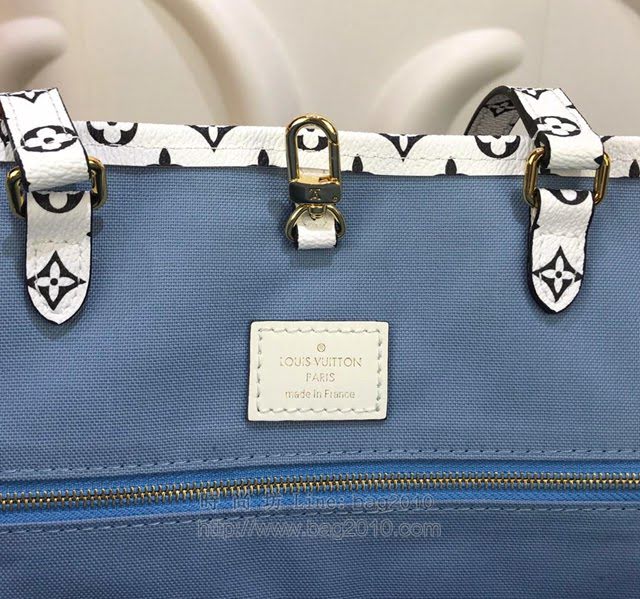 LV女包 M44576淺藍色 2019新款 路易威登Onthego手袋 LV女手提包 LV女手腕包  ydh2998